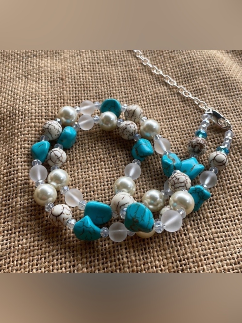 Turquoise, necklace, Western Crystal adjustable Country Rodeo New